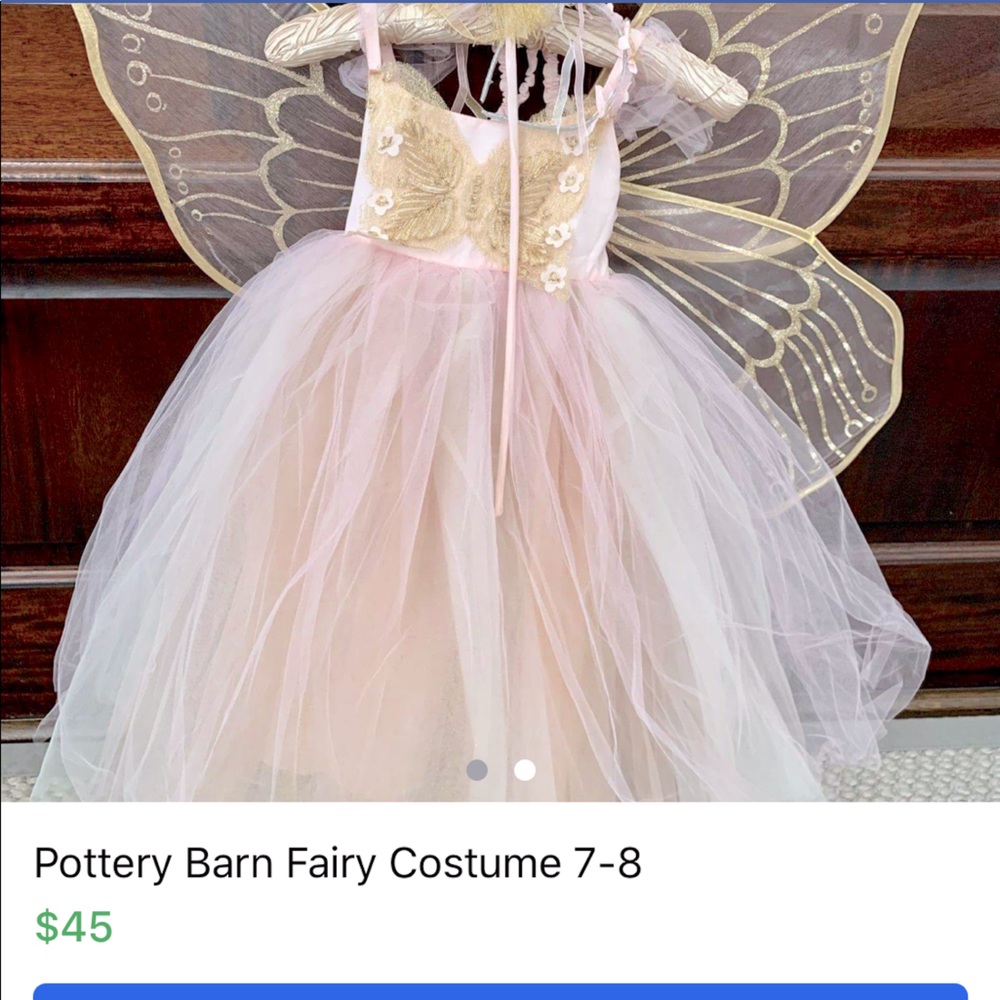 Pottery Barm Kids 7-8 Fairy Costume; 4 pieces